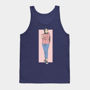 Gril Blue And Pink Tank Top